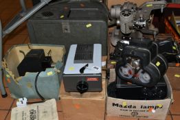 A COLLECTION OF VINTAGE CINE PROJECTORS, to include a G.B. Bell & Howell 8mm projector model 606