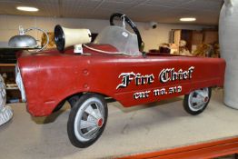 AN AMF FIRE CHIEF PEDAL CAR, metal repainted body, Fire Chief car No.512 painted on the side,