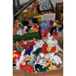 SIX BOXES OF TY BEANIE BABIES ETC, to include bears, ducks and rabbits (6 boxes)