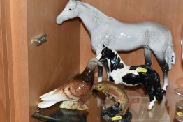 FOUR BESWICK ANIMALS, comprising a large Racehorse, model no.1564, grey gloss (one ear tip is broken
