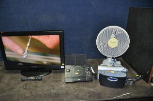 A SELECTION OF HOUSEHOLD ELECTRICALS, to include a Panasonic TX-L26X20B 26 inch tv, with remote, a