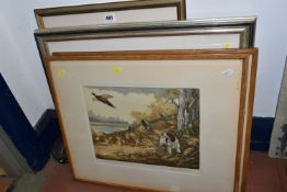REUBEN WARD BINKS (1880-1950) TWO SIGNED AQUATINT ETCHINGS, 'Breaking Cover' and Anxious Moments',