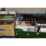 TWO BOXES OF BOOKS containing twenty-five titles in hardback format including several 1st Editions