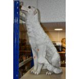 A LARGE CERAMIC BORZOI DOG FIGURE, height 72cm (1) (Condition Report: some visible crazing)