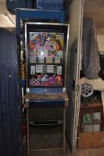 AN ACE COIN EQUIPMENT VINTAGE SLOT MACHINE with 'Warlord' graphics and mechanism, width 53cm x depth