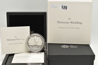 THE ROYAL MINT PLATINUM WEDDING 2017 FIVE OUNCE SILVER PROOF COIN £10, denomination 999 Ag, 156.