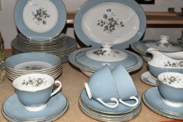 A FORTY THREE PIECE ROYAL DOULTON ROSE ELEGANS TC1010 DINNER SERVICE, comprising two tureens, a meat