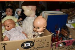 A QUANTITY OF ASSORTED VINTAGE TOYS AND DOLLS ETC., to include damaged and incomplete celluloid