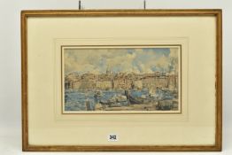 ROBERT PURVES FLINT (1883-1947) 'MARSEILLE' a view of the French city from the harbour, signed