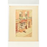 FRANCIS EDWARD JAMES (1849-1920) SHOP FRONT STUDY, a view of a bookseller and stationery shop,