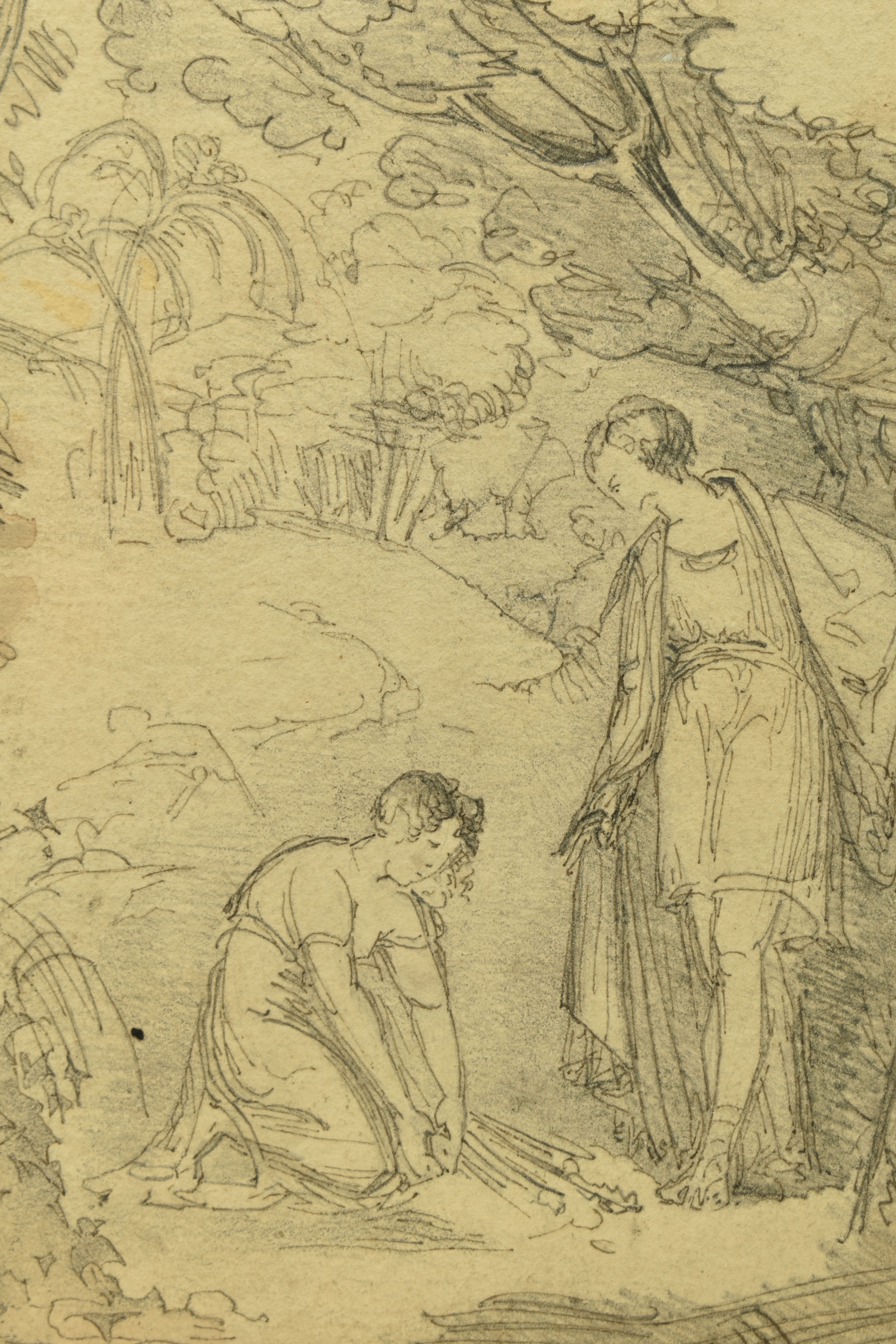 CIRCLE OF WILLIAM PITTS (1790-1840) 'RUTH AND BOAZ', a sketch depicting the Biblical figures, - Image 3 of 4