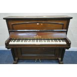 A HANSONS MAHOGANY UPRIGHT PIANO (condition report: surface marks, in need of tuning)