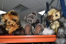 THREE CHARLIE BEARS TEDDY BEARS, comprising 'Lincoln' a jointed bear with five bells to his