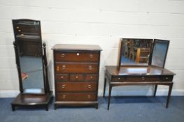 THREE PIECES OF STAG MINSTREL FURNITURE ITEMS, two include a chest of seven drawers, width 83cm x