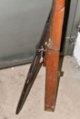 TWO ANTIQUE INDIAN MATCHLOCK MUSKETS, one is fitted with a huge 70'' barrel and was designed as a