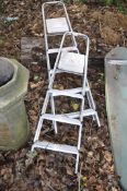 TWO ALUMINIUM STEP LADDERS the largest being 168cm