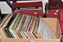 A BOX AND TWO CASES OF RECORDS, approximately one hundred and forty LPs, artists to include