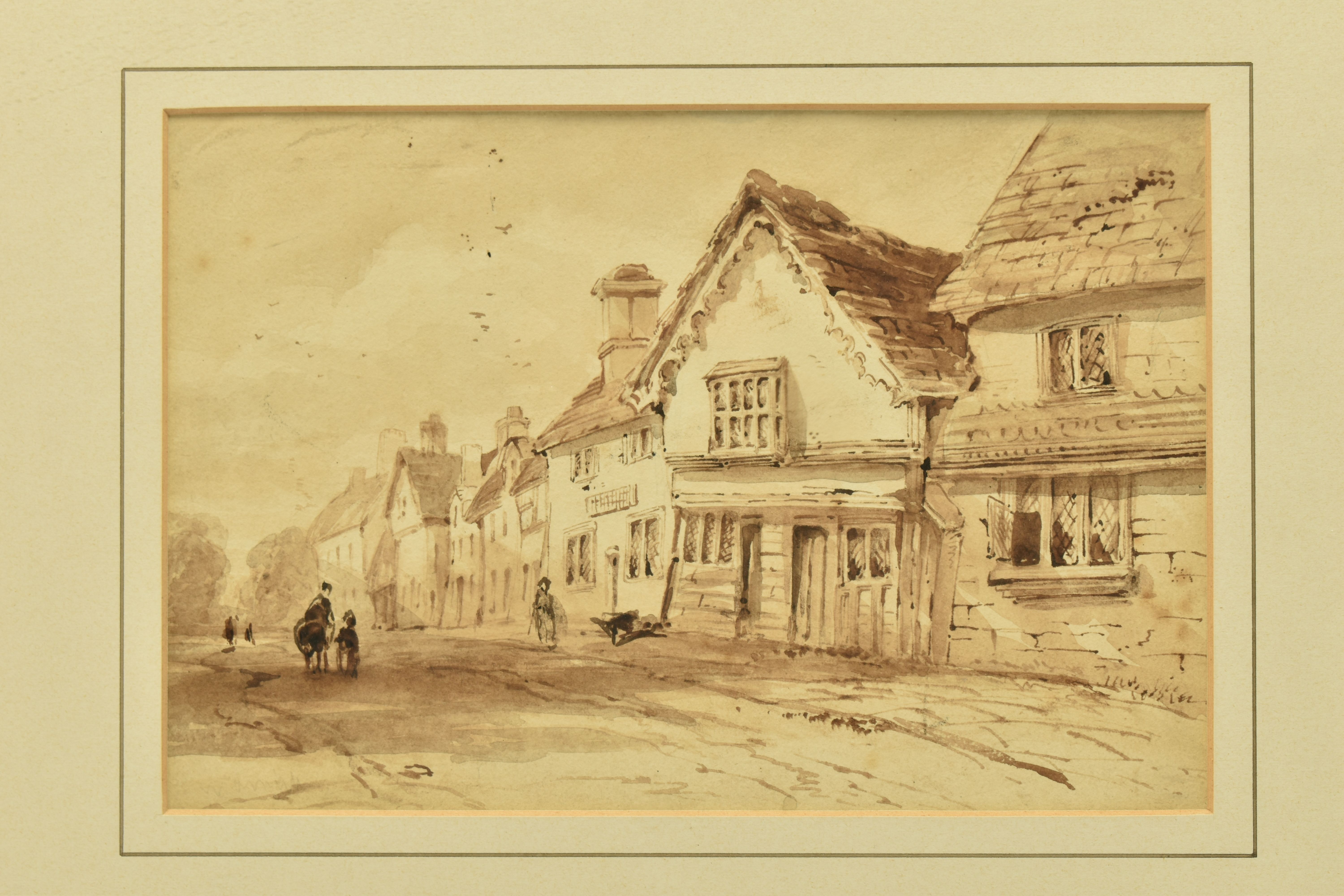 CIRCLE OF DAVID COX (1783-1859) WARWICK, a view of a street in Warwick, unsigned, attribution verso, - Image 2 of 5