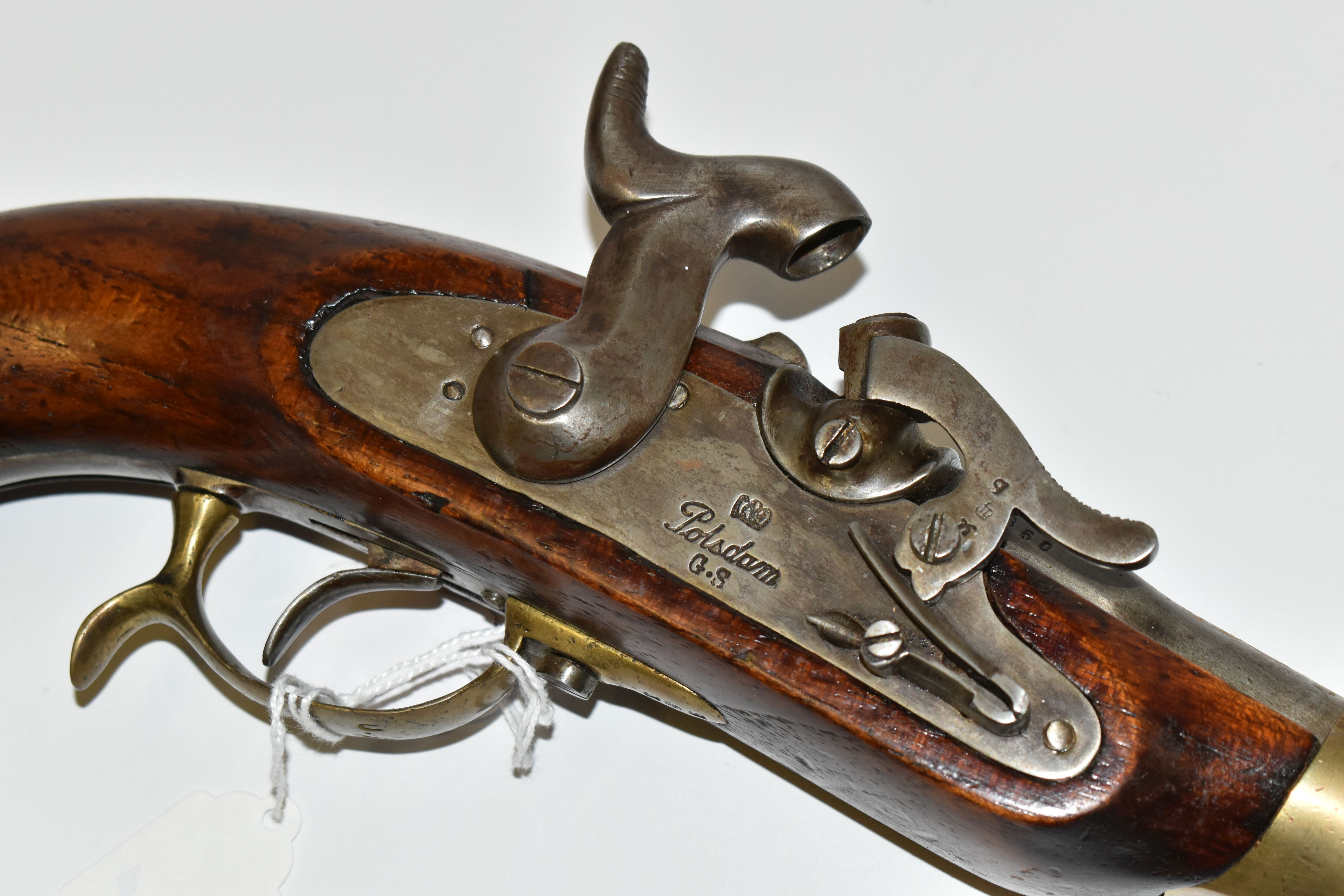 A REPLICA 20 BORE FLINTLOCK POTSDAM PRUSSIAN ARMY ISSUE MILITARY PISTOL FITTED WITH AN 8¾'' BARRE - Image 2 of 9