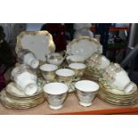COPELANDS GROSVENOR CHINA PART TEA SET, comprising thirteen cups, saucers and side plates, a