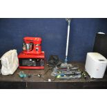 A SELECTION OF HOUSEHOLD ELECTRICALS, to include a Vax cordless 22.2v vacuum, with various