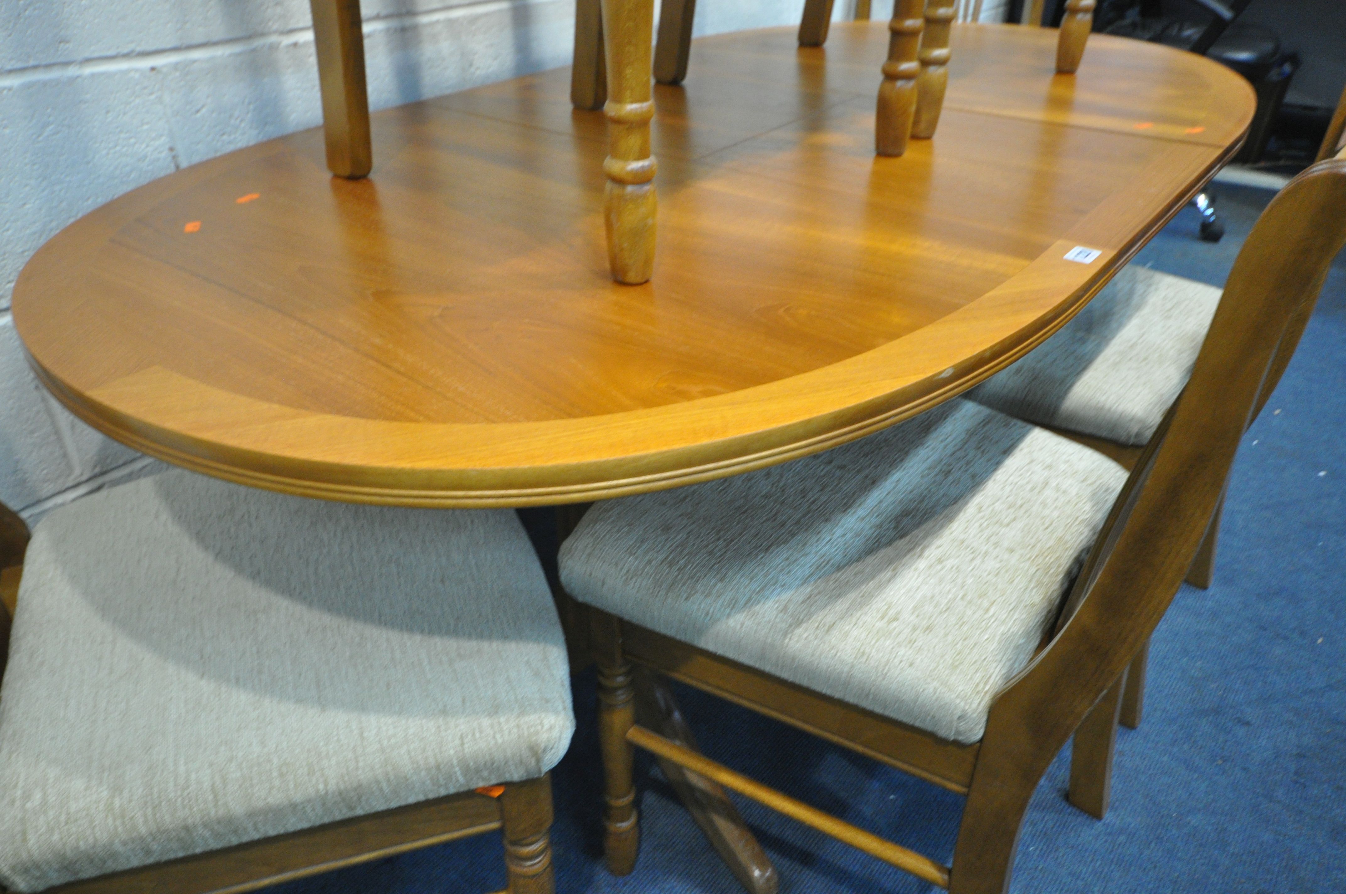 A NATHAN TEAK DINING SUITE, comprising an extending dining table, extended length 175cm x closed - Image 2 of 8