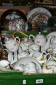 TWO BOXES OF BRITISH AND ORIENTAL TEA WARES ETC, to include Colclough 'Ivy Leaf' cups and saucers,