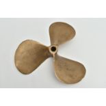 A BRONZE THREE BLADE BOAT PROPELLOR, stamped 460x460 331, diameter approx. 42cm (Condition Report: