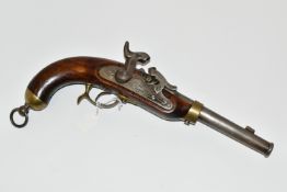 A REPLICA 20 BORE FLINTLOCK POTSDAM PRUSSIAN ARMY ISSUE MILITARY PISTOL FITTED WITH AN 8¾'' BARRE