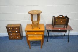 A SELECTION OF OCCASIONAL FURNITURE, to include a 20th century oak chest of two short over three