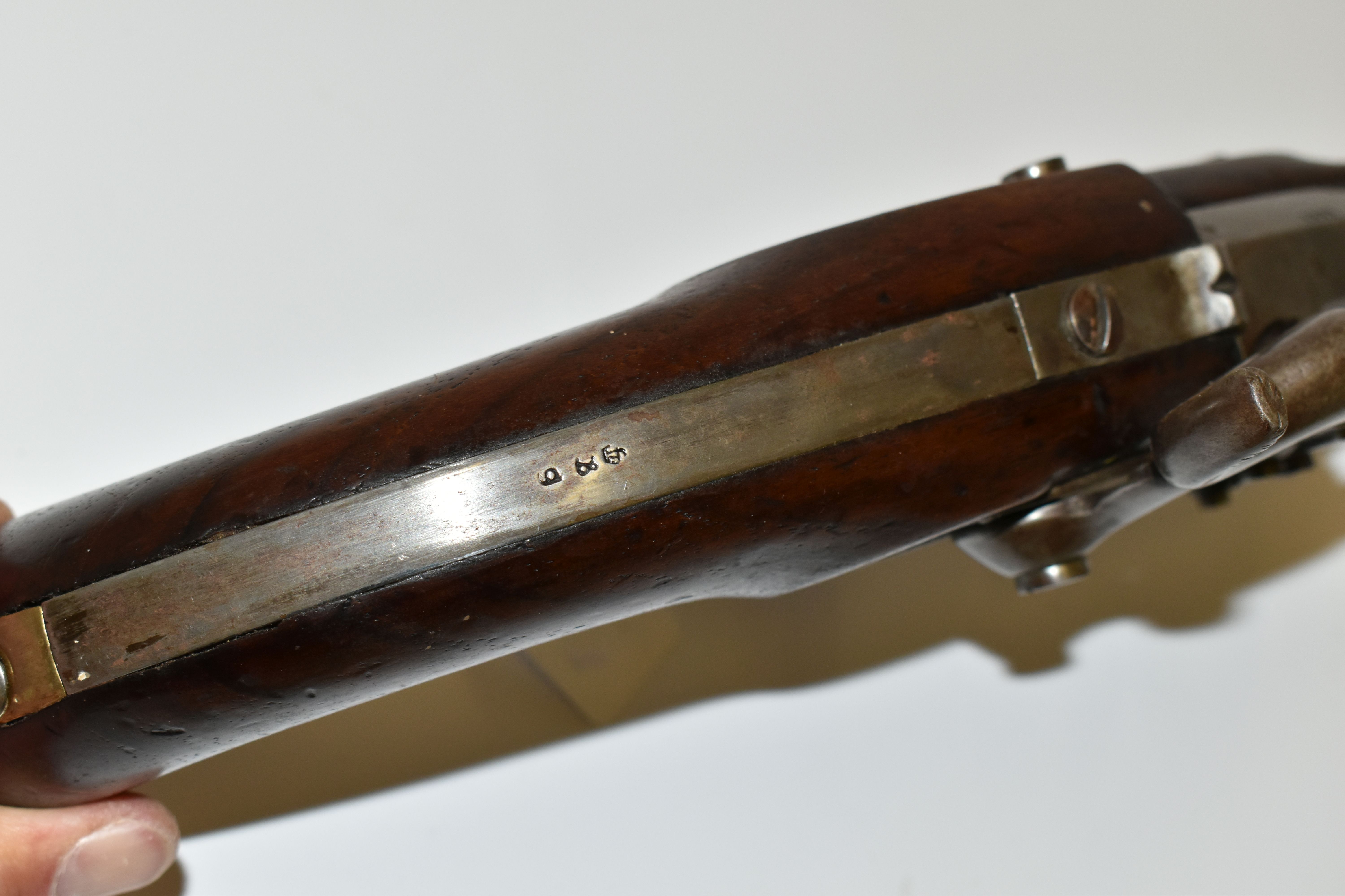 A REPLICA 20 BORE FLINTLOCK POTSDAM PRUSSIAN ARMY ISSUE MILITARY PISTOL FITTED WITH AN 8¾'' BARRE - Image 8 of 9