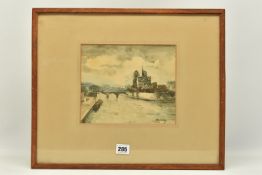 LOUIS ARTICO (20TH CENTURY) RIVER SEINE AND NOTRE DAME, a Parisian cityscape, signed bottom right,