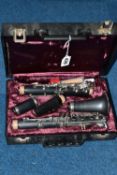 A CASED ARMSTRONG 4001 CLARINET, contained in a hard fitted case with reeds, serial number 713574 (