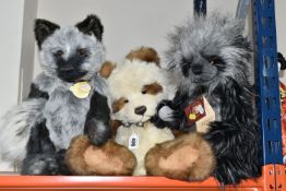 THREE CHARLIE BEARS, comprising CB124984 Franklin a two tone silver fox with bell collar, CB183986