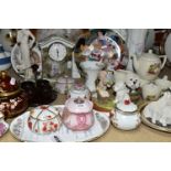 A COLLECTION OF DECORATIVE GIFT WARES ETC, to include a Biltons nursery rhyme tea set comprising