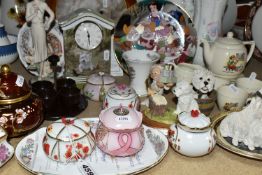 A COLLECTION OF DECORATIVE GIFT WARES ETC, to include a Biltons nursery rhyme tea set comprising