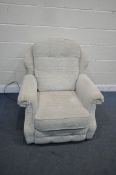A G PLAN BEIGE RISE AND RECLINE ARMCHAIR (condition report: PAT pass and working, ideal for a