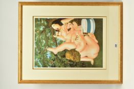 BERYL COOK (BRITISH 1926-2008) 'THE BIRTHDAY CAKE', SIGNED LIMITED EDITION PRINT, depicting nude