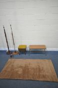 A SELECTION OF MID-CENTURY 1970'S OCCASIONAL FURNITURE, to include a rectangular wire framed
