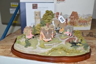 A LARGE BOXED LIMITED EDITION LILLIPUT LANE SCULPTURE, Saxham St Edmunds, no 0633/4500, with plinth,