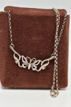 AN 'OLA GORIE' PENDANT NECKLACE, butterfly pendant, signed 'OMG' stamped St Sil, fitted to a fine