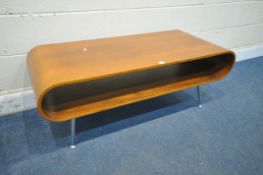 A MID CENTURY TEAK COFFEE TABLE, in the style of Peter Eklaas, length 120cm x depth 50cm x height