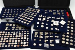 TWO ALLUMINIUM CASES FILLED WITH MAINLY SILVER CONTENT UK COINAGE, to Include some high grade coins,