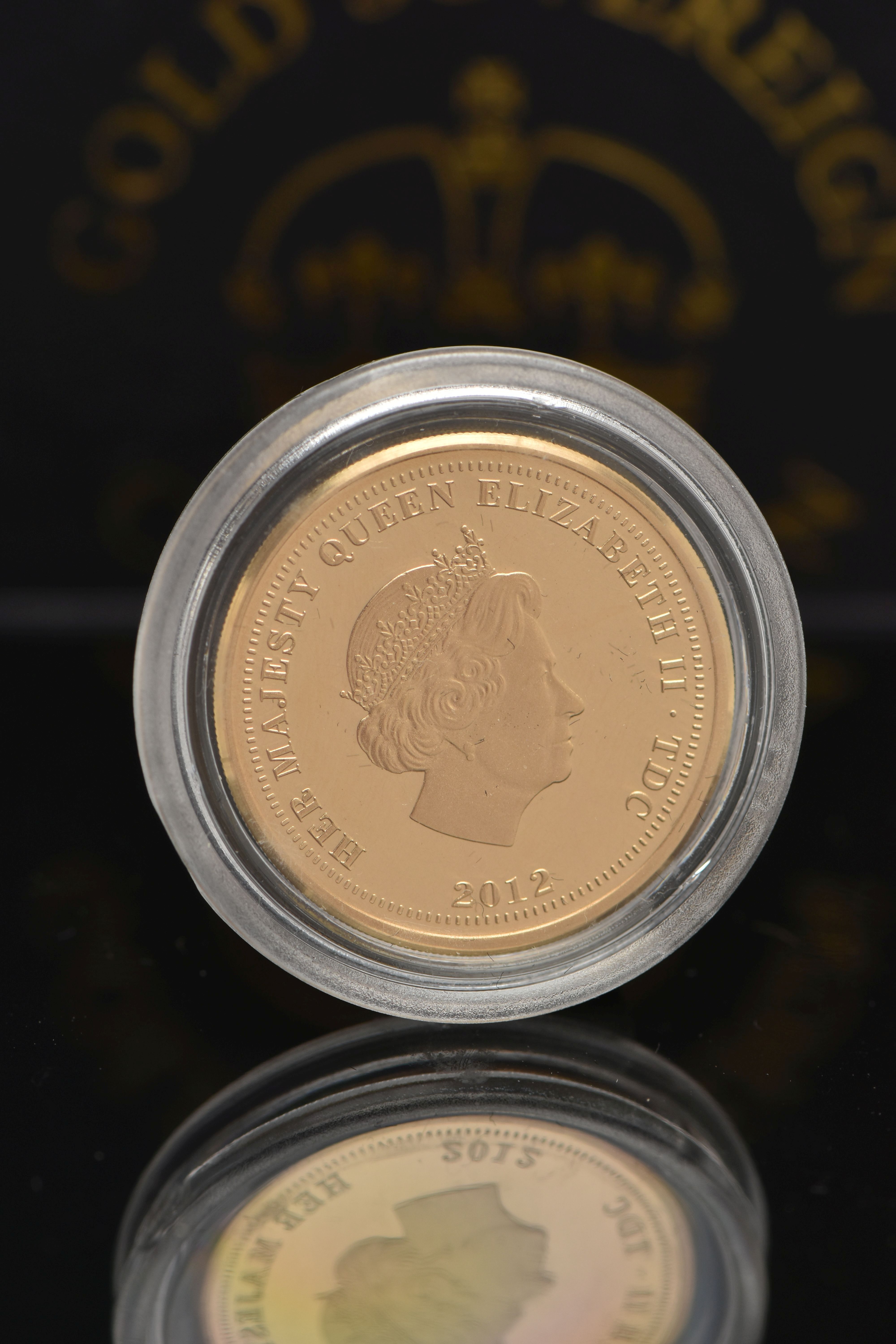 A 2012 DOUBLE JUBILEE, DOUBLE PORTRAIT GOLD SOVEREIGN, for Trista Da Cunha Approx 8 grams in box - Image 2 of 2