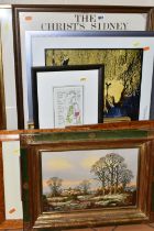 A SMALL QUANTITY OF PAINTINGS AND PRINTS, to include Vincent Selby (1919-2004) a winter landscape