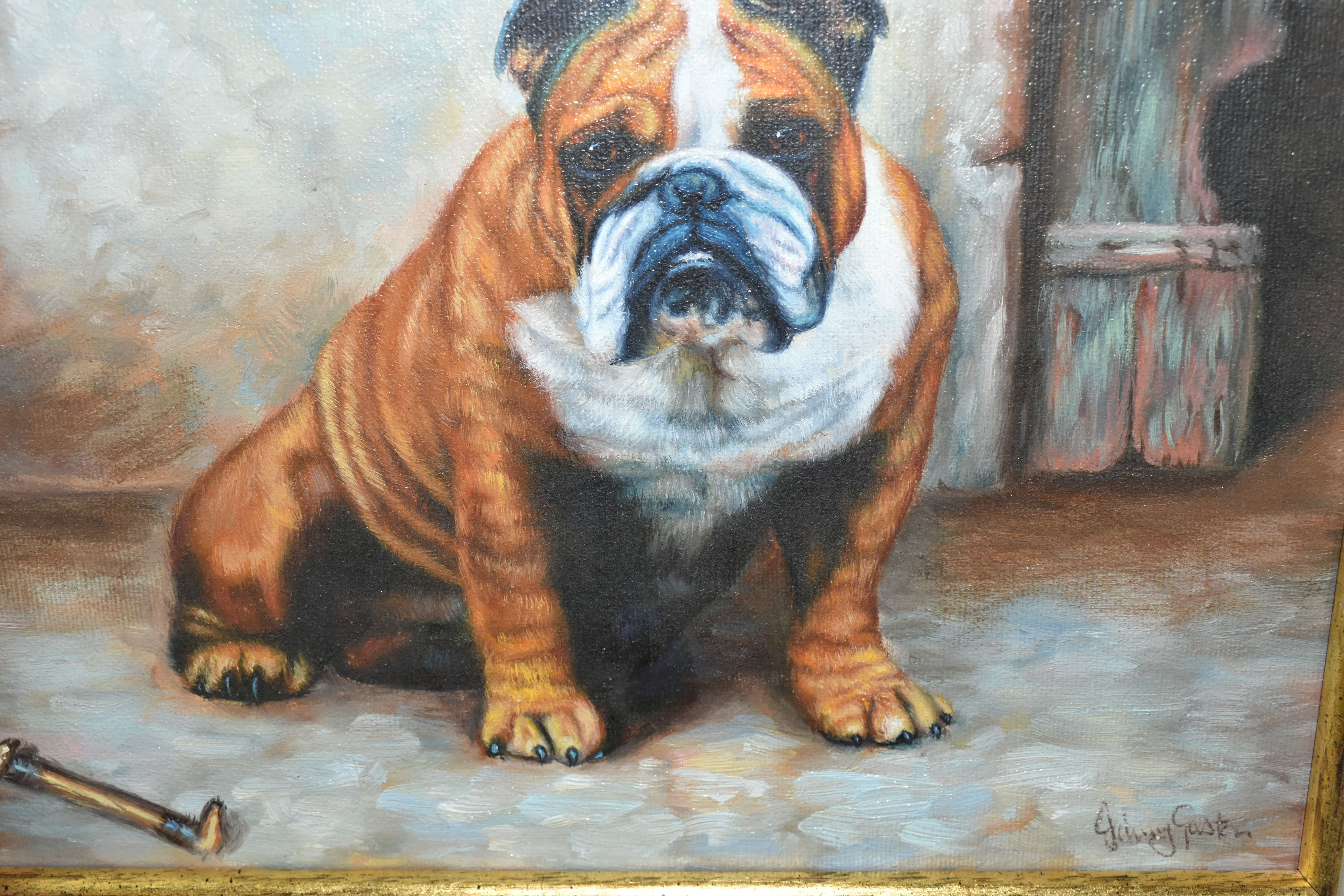 JOHNNY GASTON (BRITISH 1955) TWO PORTRAITS OF DOGS, comprising 'Nancy' a study of a Bulldog, - Image 2 of 4