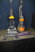 TWO DYSON VACUUM CLEANERS, comprising of a DC33 (working) and a DC25 The Ball (brush bar not working