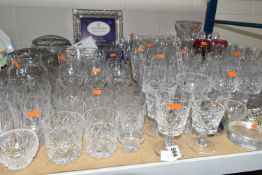A QUANTITY OF CUT CRYSTAL AND OTHER GLASSWARES, over eighty pieces to include at least ten sets of