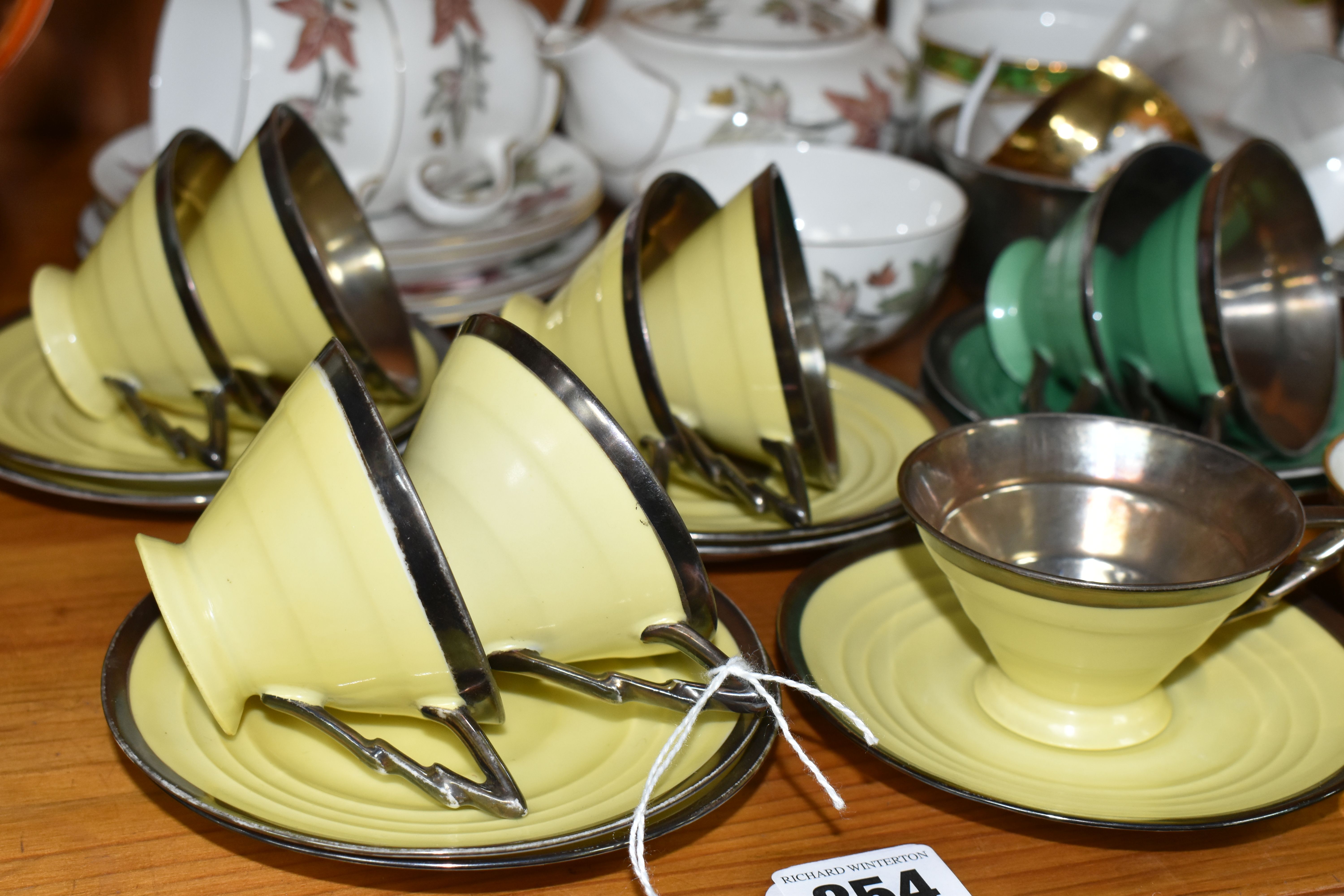 A GROUP OF COFFEE WARE, comprising a Royal Stafford coffee set of coffee pot, cream jug, sugar bowl, - Image 4 of 7