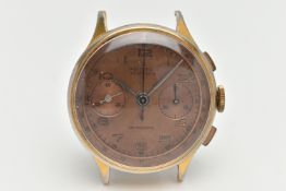 AN 'ORATOR' WATCH HEAD, round bronze coloured dial signed 'Orator 17 Rubis, Antimagnetic', Arabic